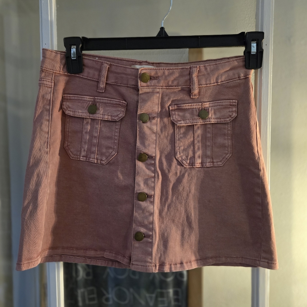 Altar'd State button front denim skirt